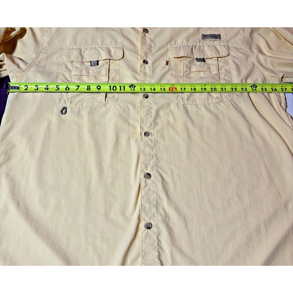 Columbia Sportswear PFG Omni Shade Shirt Men's Size XL Yellow Vented Fishing - Picture 10 of 12